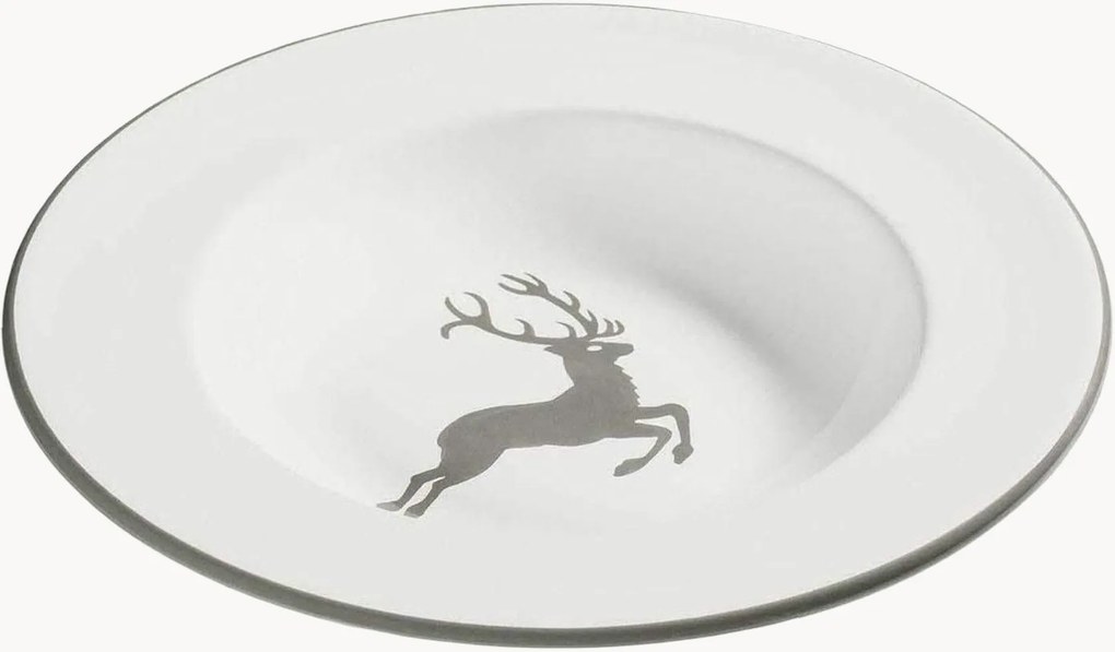 Piatto fondo fatto a mano Grauer Hirsch
