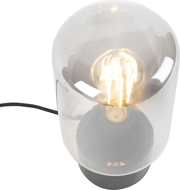 Lampada da tavolo di design nera con vetro fumé - Bliss Cute