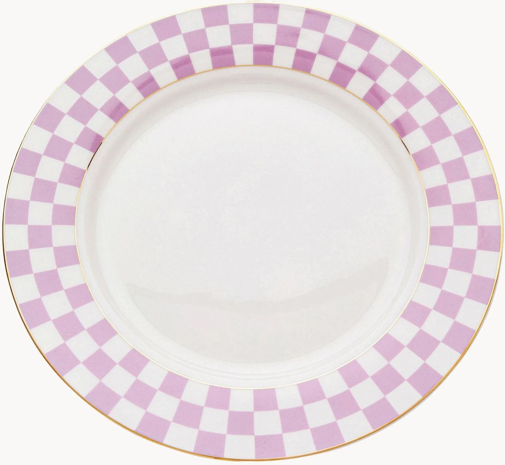 Set di 6 piatti da colazione fatti a mano Harlequin
