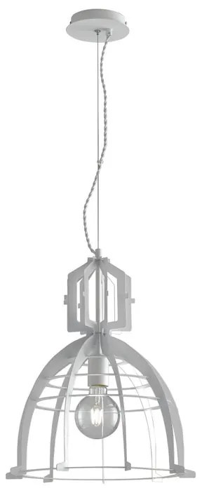 Lampadario Industriale Urban bianco paralume bianco E27 Ø40cm LUCE AMBIENTE DESIGN