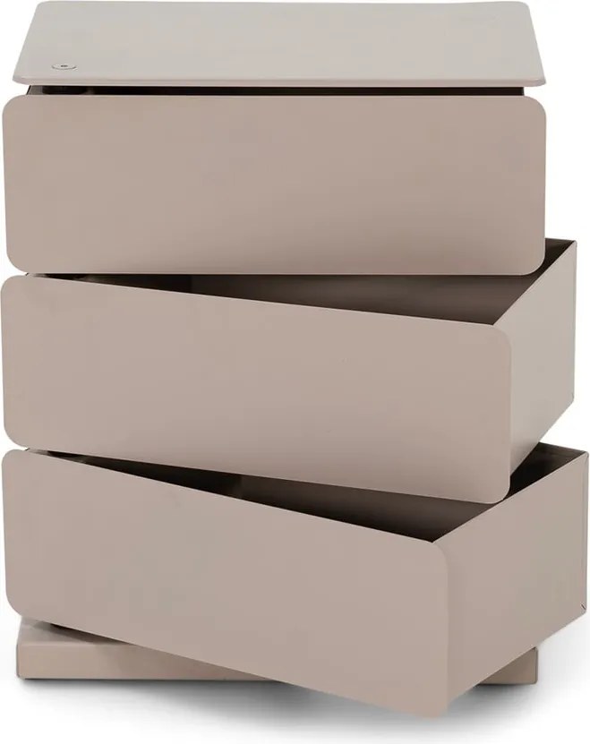 Cassettiera grigio tortora in metallo 37x45x26 cm Joey – Spinder Design