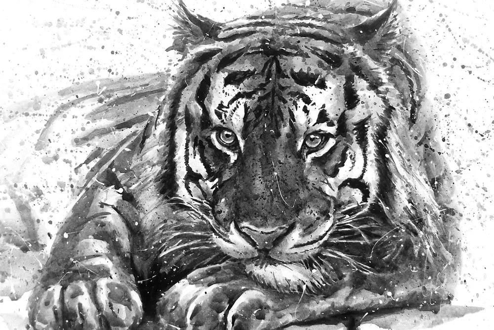 Stampa su tela – Predatore degli animali in bianco e nero