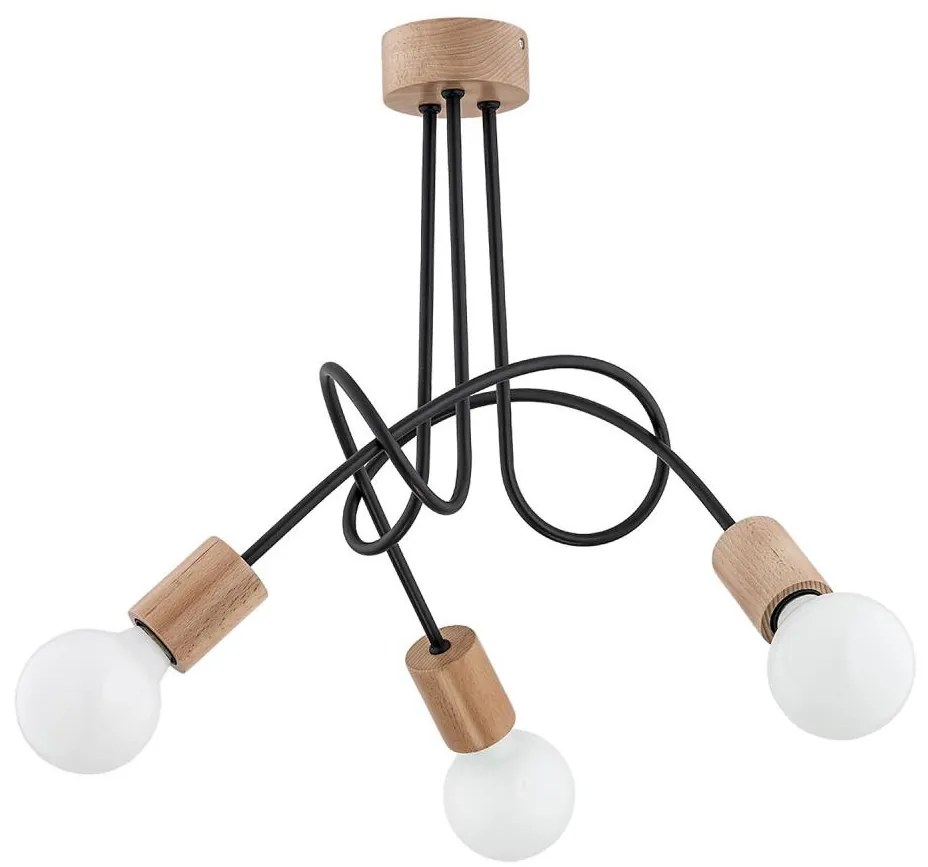 Lampadario a plafone TANGO 3xE27/15W/230V marrone/nero