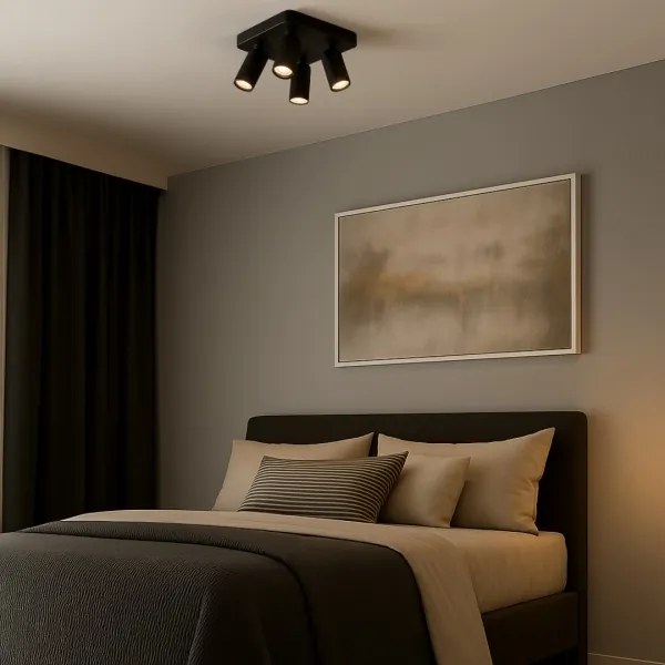 Rabalux 73084 - Faretto YORLI 4xGU10/7W/230V nero