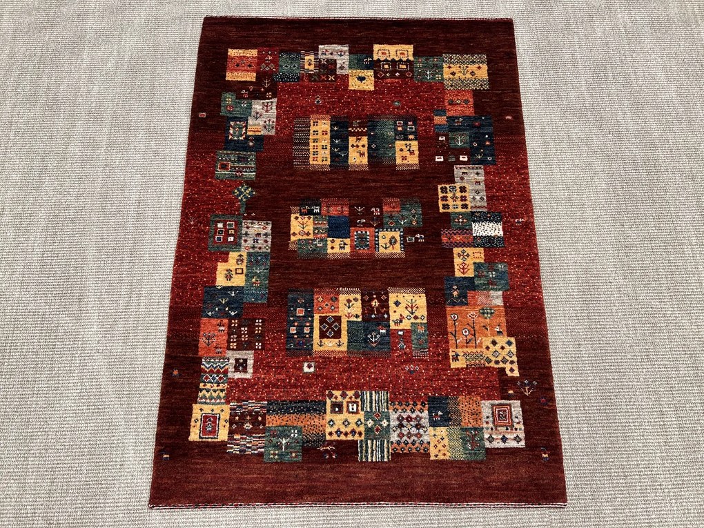 Loribaft Tappeto 130x90 Rosso (Iran) Annodato A Mano