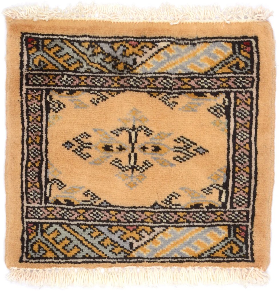 Bokhara Tappeto 30 x 30 Beige (Pakistan) Annodato A Mano