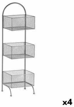 Scaffale Argentato Metallo 20 x 99 x 32,5 cm (4 Unità)