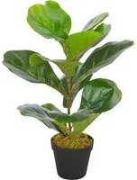 Pianta Artificiale di Ficus Lyrata con Vaso Verde 45 cm