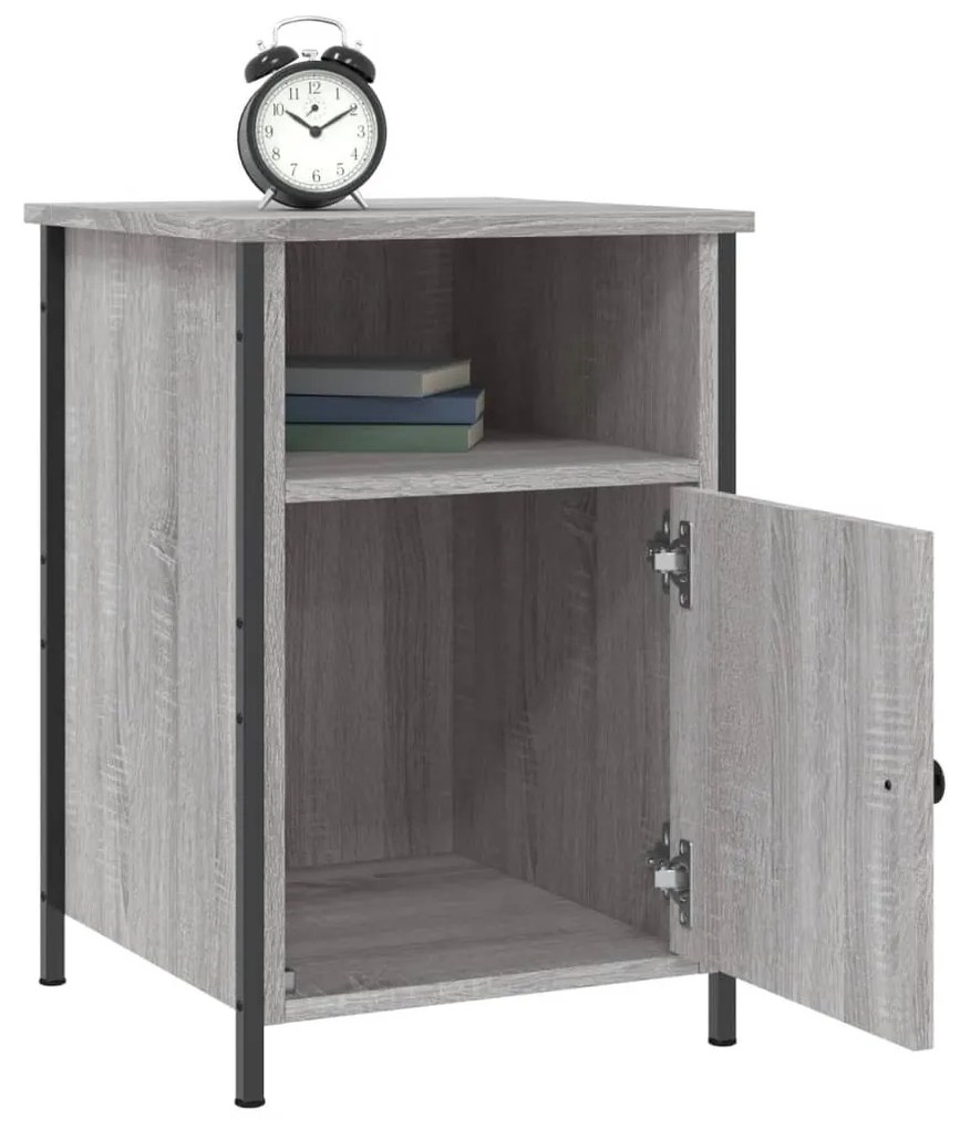 Comodini 2 pz grigio sonoma 40x42x60 cm in legno multistrato