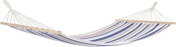 Amaca Con Supporto In Legno Di Larice Struttura 316x120xH125 Cm Bizzotto Tela Righe Blu