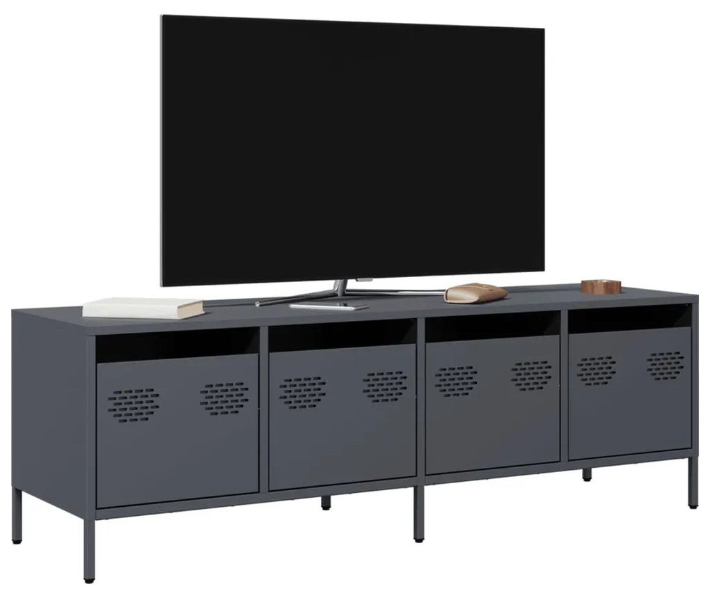 Mobile Tv Antracite 135x39x43,5 Cm Acciaio Laminato A Freddo /