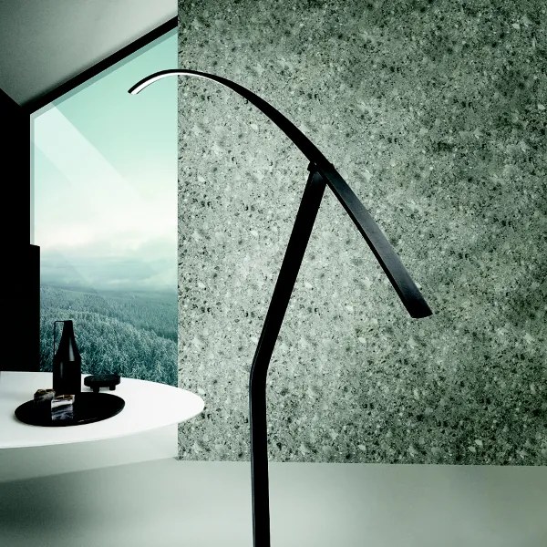 Piantana a LED 146x202 cm moderna in metallo Nero FOLAGA