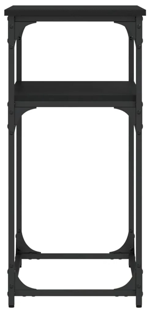 Tavolino consolle nero 75x35,5x75 cm in legno multistrato