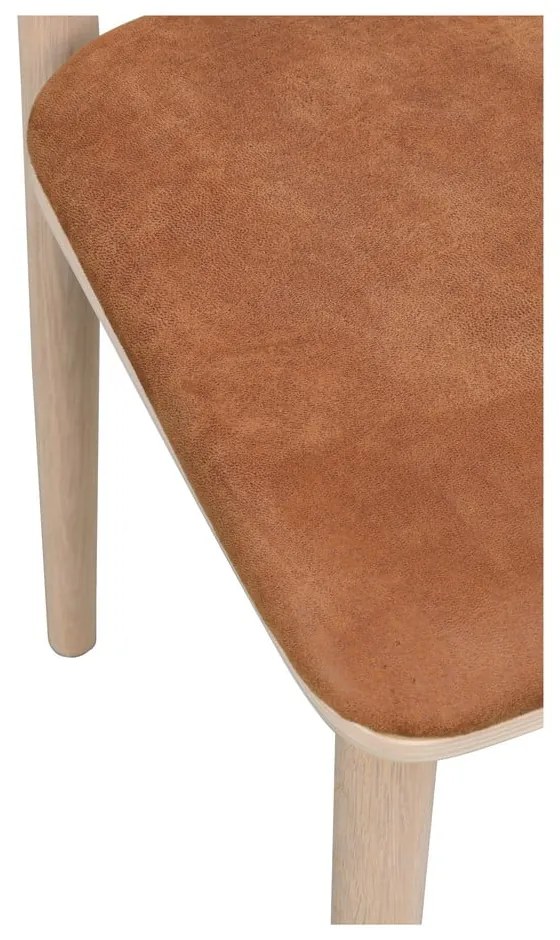 Sedie da pranzo in similpelle in colore marrone cognac-naturale in set di 2 pezzi Wolcott - Rowico