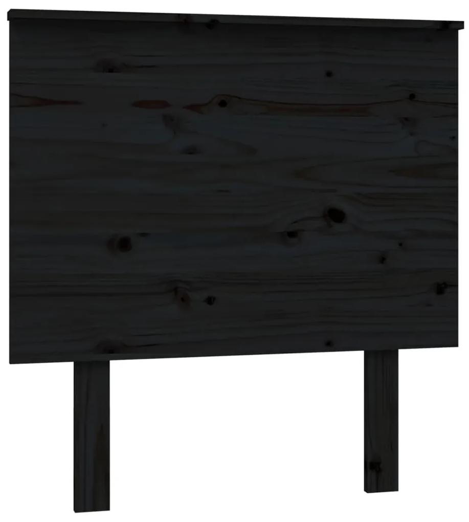 Testiera per letto nera 79x6x82,5 cm in legno massello di pino