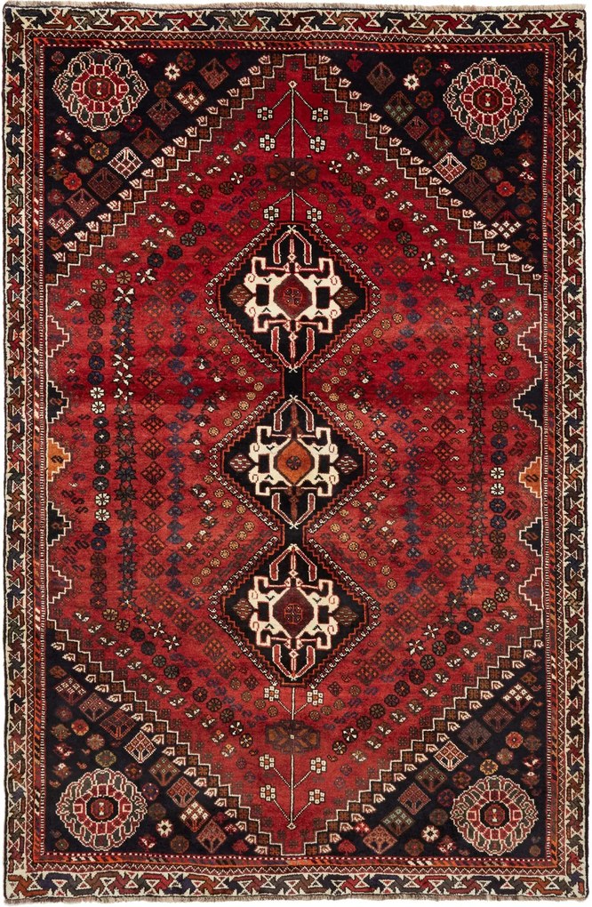 Shiraz Tappeto persiano 170 x 270 Rosso (Iran) Annodato A Mano