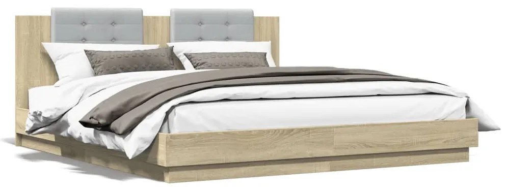 Giroletto Testiera Rovere Sonoma 160x200 Cm Legno Multistrato /
