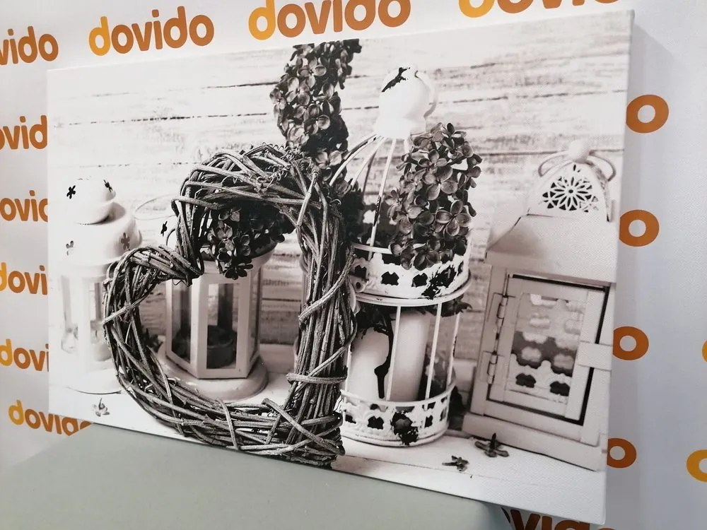 Quadro su tela – In atmosfera vintage in bianco e nero