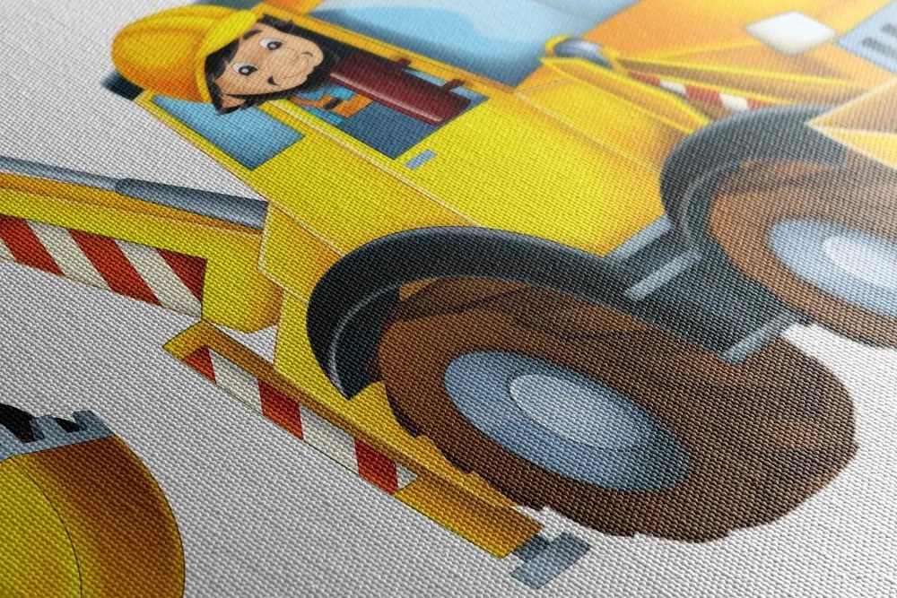 Quadro su tela – Escavatore per bambini
