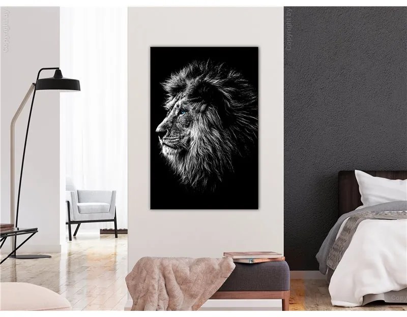 Quadro Blueeyed Lion (1 Part) Vertical  Colore Blu, Dimensioni e Misure 40x60