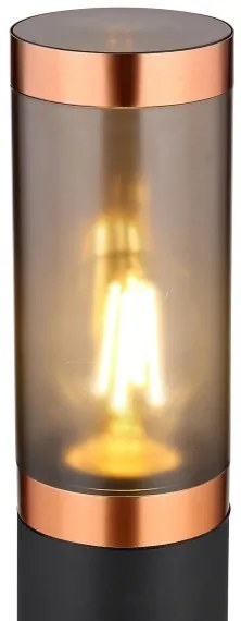 Globo 3159BC - Lampada da esterno BOSTON 1xE27/23W/230V IP44 110 cm nero/rame