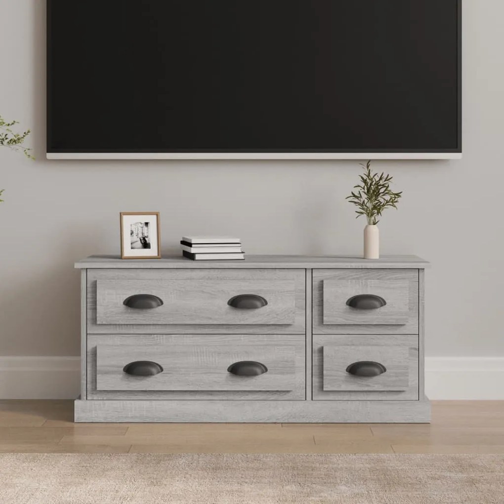 Mobile Tv Grigio Sonoma 100x35,5x45 Cm İn Legno Multistrato /