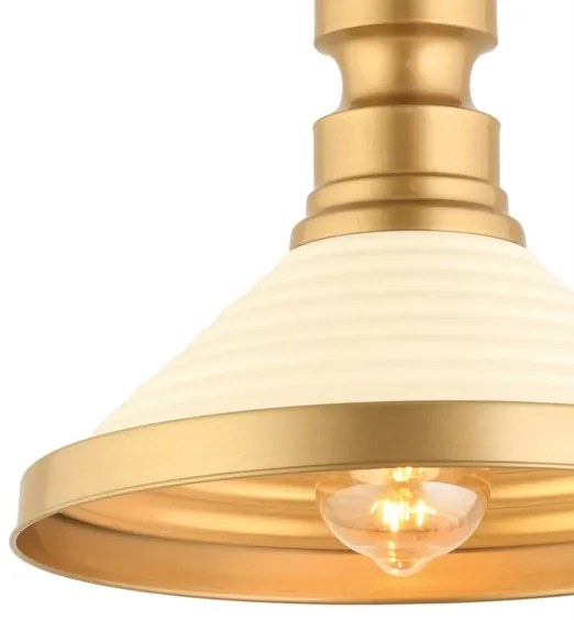 Lampadario a cavo MONZA 1xE27/40W/230V Ø 30 cm crema/oro