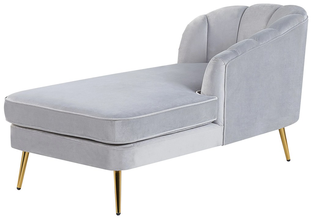 Chaise longue bouclé grigio chiaro sinistra ALLIER Beliani