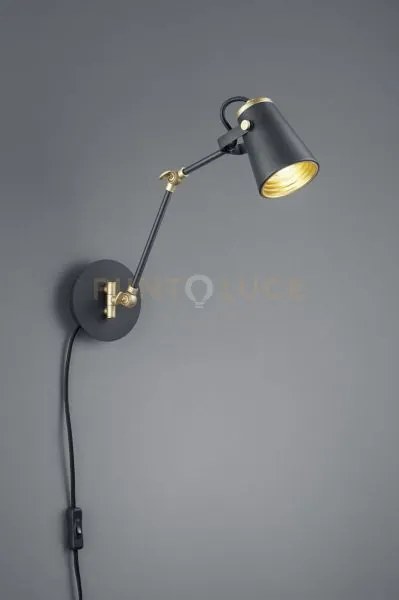 Edward applique diffusore orientabile metallo nero opaco e interno ...