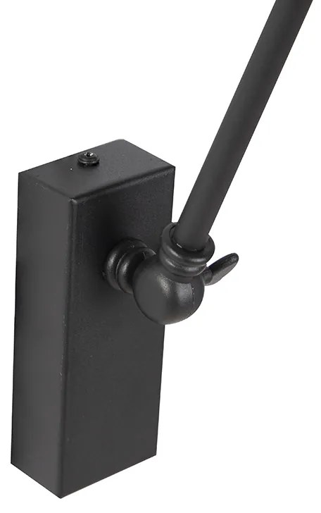 Applique da parete di design nera regolabile - Luna