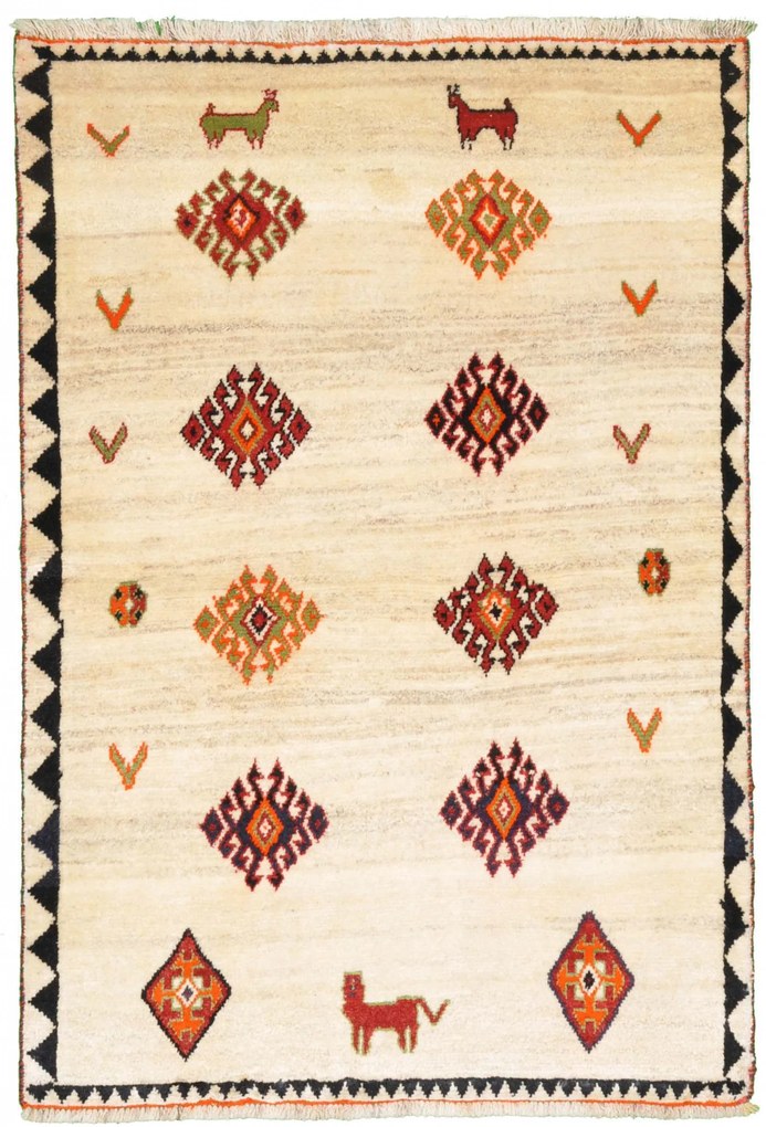 Gabbeh Tappeto 180 x 120 Beige (Iran) Annodato A Mano
