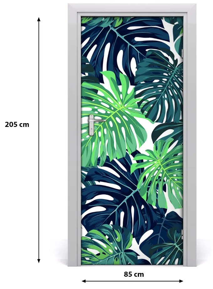 Sticker porta Foglie tropicali 85x205 cm