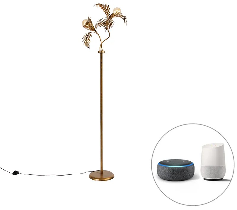 Lampada da terra intelligente oro a 2 luci con Wifi G95 - Botanica