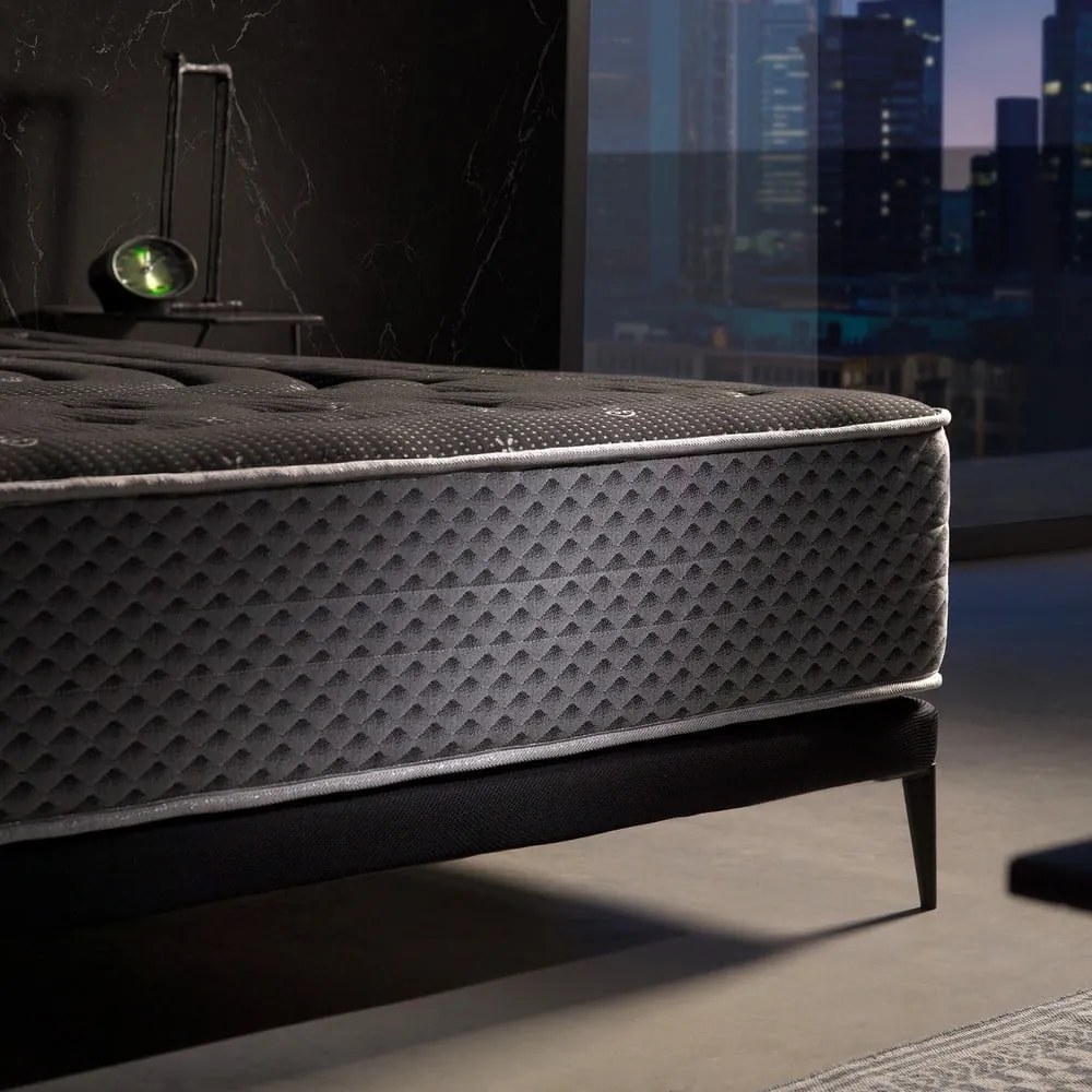 Materasso bifacciale in schiuma media/straordinaria 140x200 cm Premium Black Multizone - Moonia