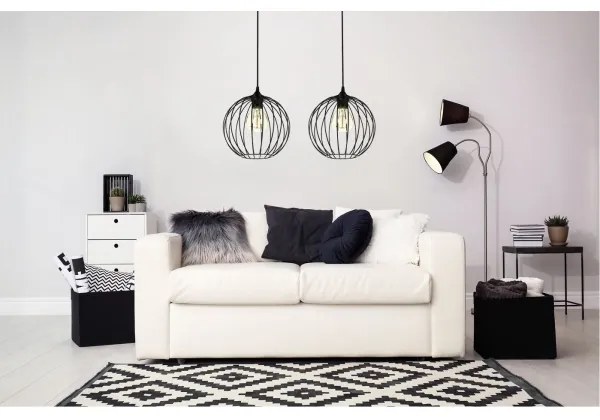 Lampadario a sospensione con filo MATT 2xE27/60W/230V