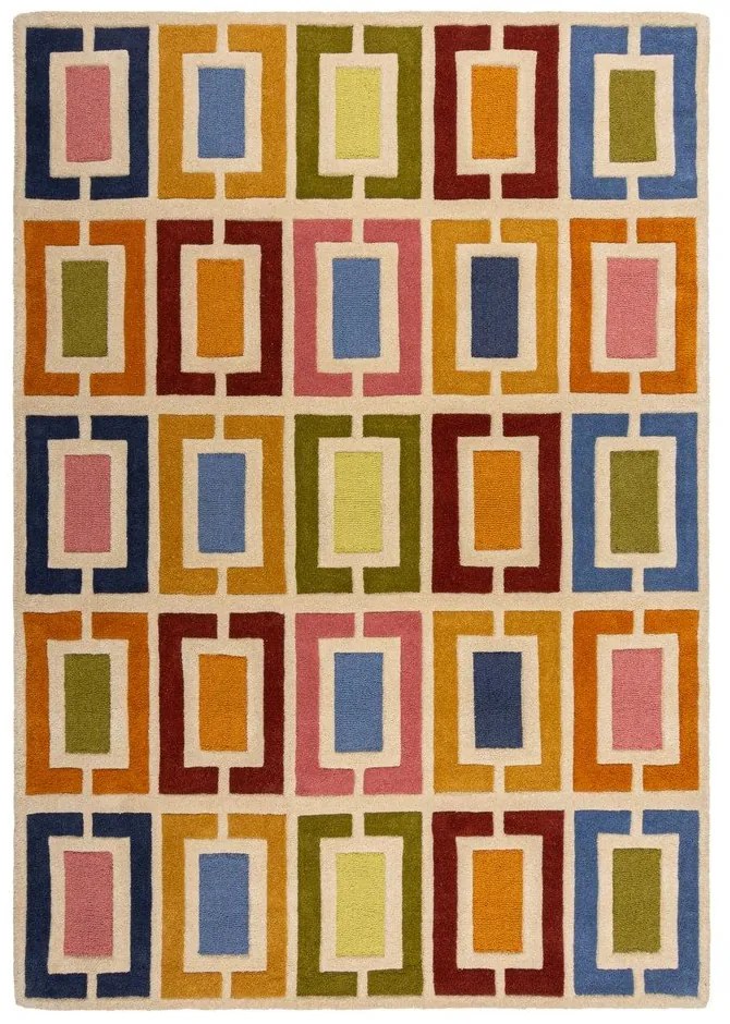 Tappeto in lana tessuto a mano 200x290 cm Retro Blocks - Flair Rugs