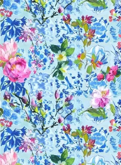 Designers Guild Carta da parati panoramica Majolica - Cornflower