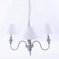 Lampadario a Sospensione 56 in MDF Design Shabby Bianco