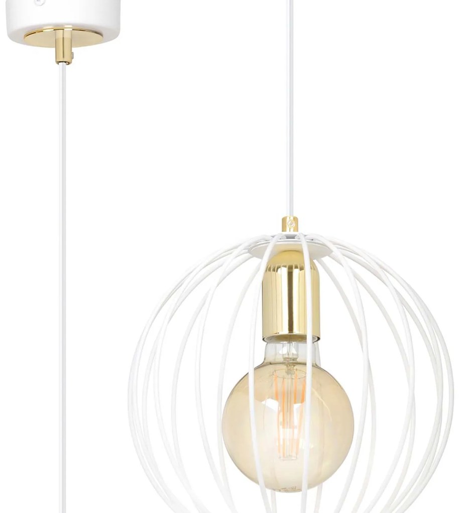 Sospensione Contemporanea Omoikane Acciaio Bianco 1 Luce E27 Ip20