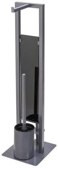 WENKO 25552100 - Scopino WC RIVALTA 18x70 cm grigio/nero