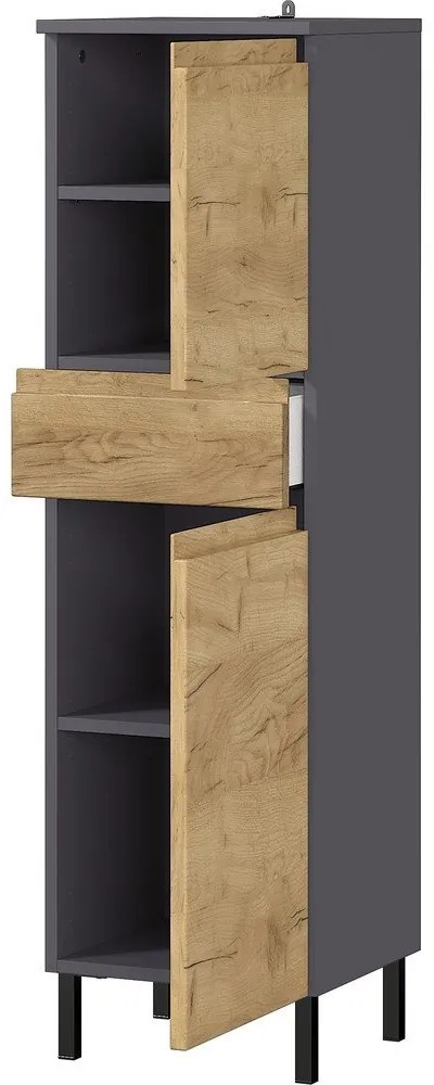 Mobile bagno alto grigio scuro in rovere 34x120 cm Salinas - Germania