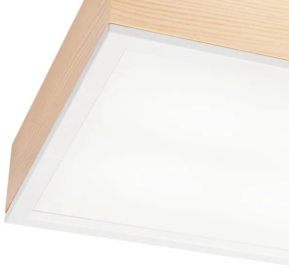 Plafoniera NATURAL SQUARE 4xE27/15W/230V 39x39 cm pino/bianco