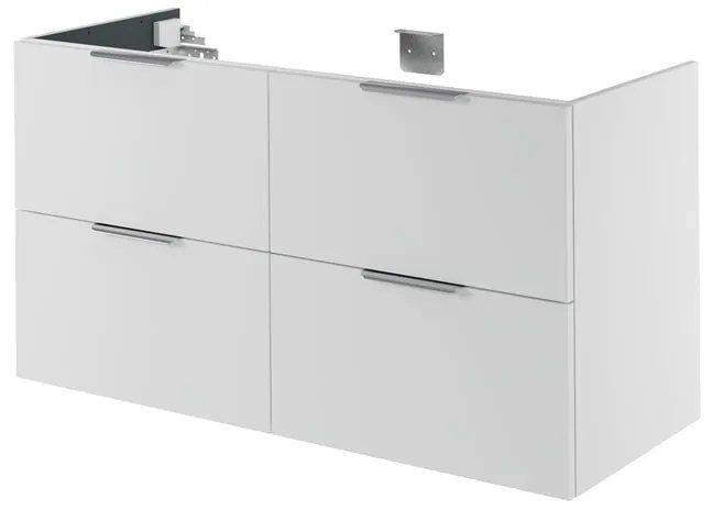 Mobile da bagno sospeso sotto lavabo L 120 x H 64 x P 48 cm bianco laccato, 4 cassetti SENSEA Neo
