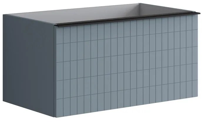 Mobile da bagno sotto lavabo L 80 x H 40 x P 45.5 cm indaco, 2 cassetti Pixel grid
