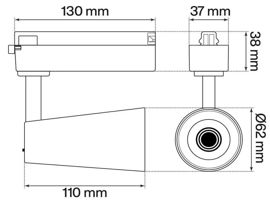 Faro LED 15W Monofase Rosa CRI92 Bianco Variabile 38° - Bridgelux LED Colore Bianco Variabile CCT