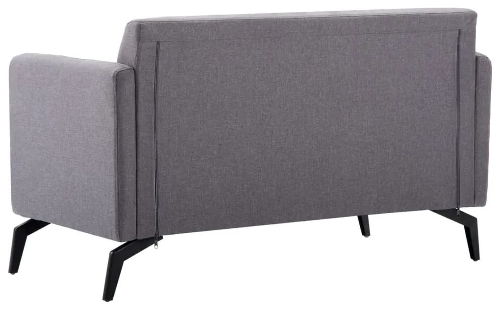 Divano a 2 posti rivestito in tessuto 115x60x67cm grigio chiaro