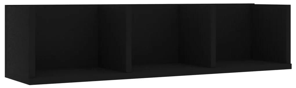 Scaffale porta cd a parete nero 75x18x18 cm in truciolato
