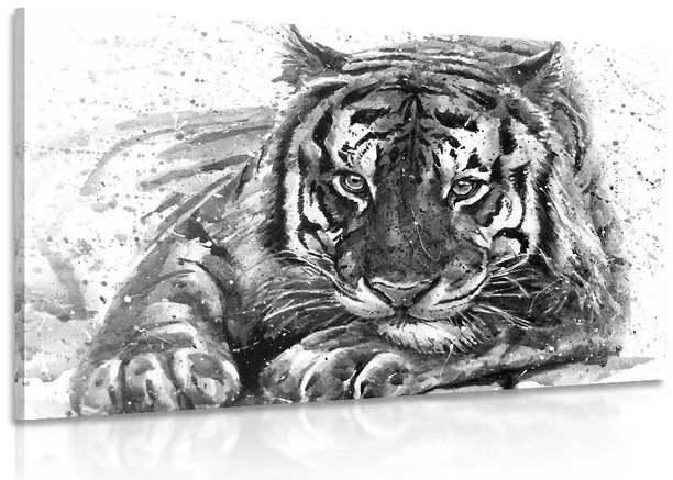 Stampa su tela – Predatore degli animali in bianco e nero
