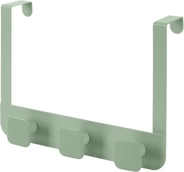 Gancio bagno triplo in acciaio e plastica verde quadrato Fiore