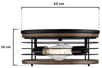 Westinghouse 61250 - Plafoniera ACKTON 2xE27/60W/230V barnwood